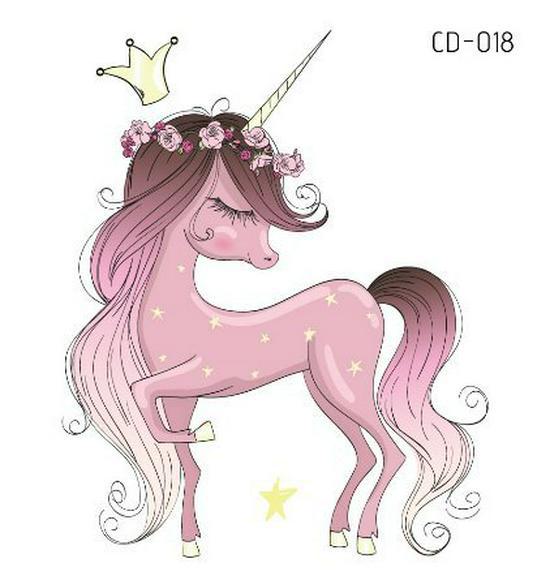 Водонепроницаемые детские забавные наклейки-татуировки с единорогами и животными