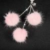 Rearview Mirror Bling  Car Charm Car Crystal Pendant Car Hanging Ornaments Pink Plush ball