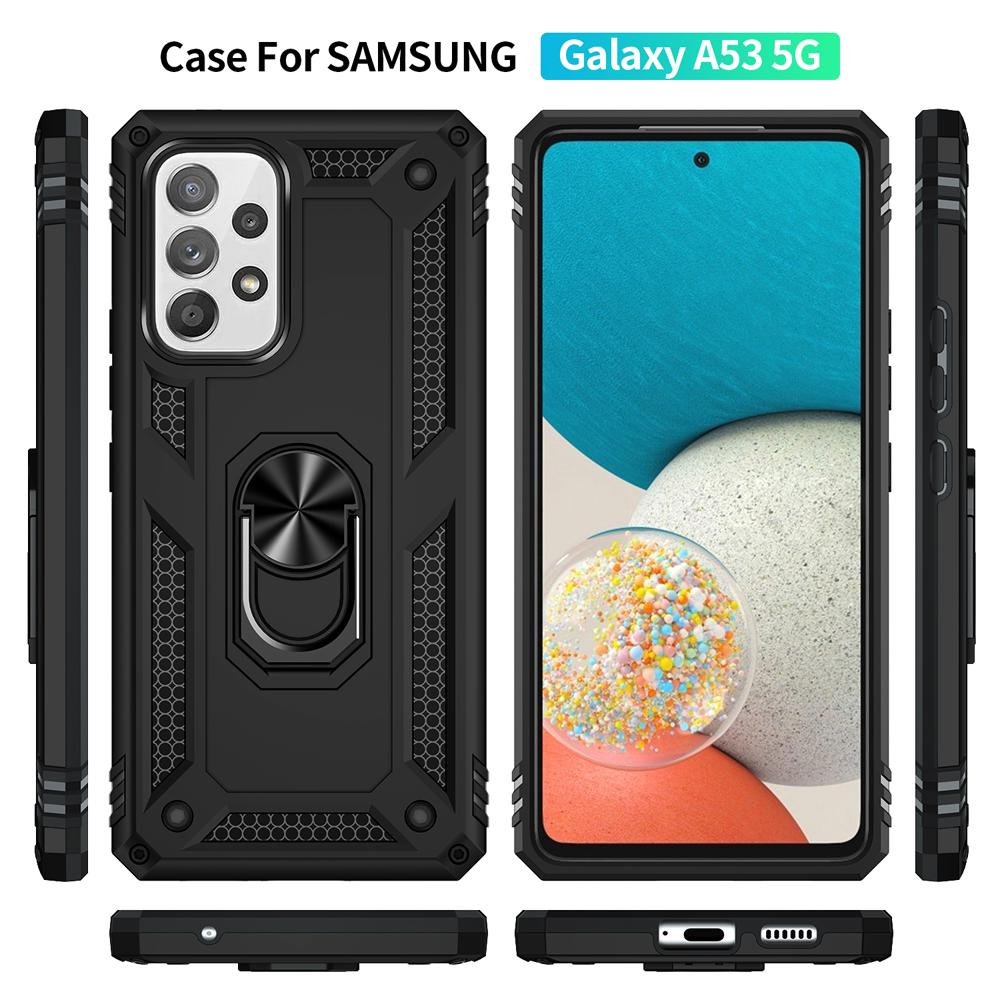 Противоударный бронированный чехол для Samsung Galaxy A33 A53 A73 A52 A12 A13 A42 A55 A35 A54 A51 A50 A32 A21s A71 A22 A41 металлическое кольцо крышка