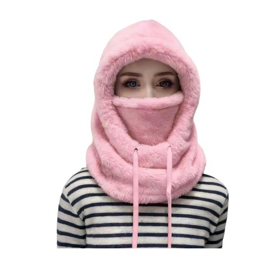 Женский головной убор для верховой езды, однотонный, регулируемый шнурком, защита лица, головной убор, осенне-зимняя утолщенная теплая плюшевая шапка