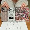 Чехол для телефона с рисунком мультяшного медведя для iPhone 17e 17 16 15 Pro Max 14 13 Pro 16 Ударопрочный Прозрачный Мягкий Карман для Карты Задняя Крышка