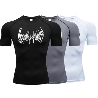 Футболка для фитнеса из молочного шелка 2024 года, мужская спортивная компрессионная одежда для мышц, быстросохнущая дышащая спортивная рубашка