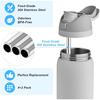 4Pcs Replacement Stainless Steel Straws Compatible with Owala Bottle 24oz 32oz Reble Straws with 2 Cleaning Brushes Metal Straw Replacement