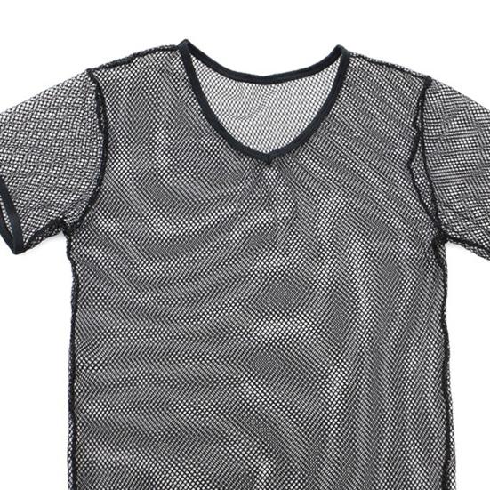 Мужские топы с V-образным вырезом, с коротким рукавом, с полым сетчатым дизайном, футболка однотонная, дышащая, в повседневном стиле, для ежедневной носки