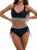 High Waist Drawstring Webbing Sexy Bikini Set Comfortable Elegant Two Piece
