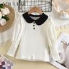 Solid Children Long Sleeve Shirt Bottoming Sweater Children Wear Autumn Children Tops Casual Boys Girls Sweater