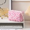 Floral Handheld Cosmetic Bag With Zipper For Travel And Daily Use