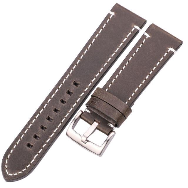 Genuine Leather Watchbands 18mm 20mm 22mm 24mm Black Dark Brown Women Men Cowhide Watch Band Strap Belt With Buckle
