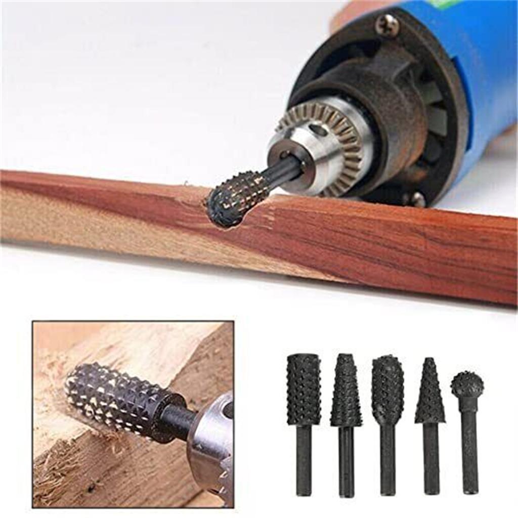 Набор из 10 шт. фрезерных сверл со сферическим, цилиндрическим заостренным сверлом, шлифовальной фрезой-рашпилем для деревообработки, резьбы по дереву, набор вращающихся боров с круглым хвостовиком 1/4"