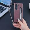 Для Samsung Galaxy Z Fold 7 6 5 4 3 Гальванизированная Подставка-Держатель Кожаный Чехол для Телефона с Защитой от Отпечатков Пальцев, Падений и Складывания