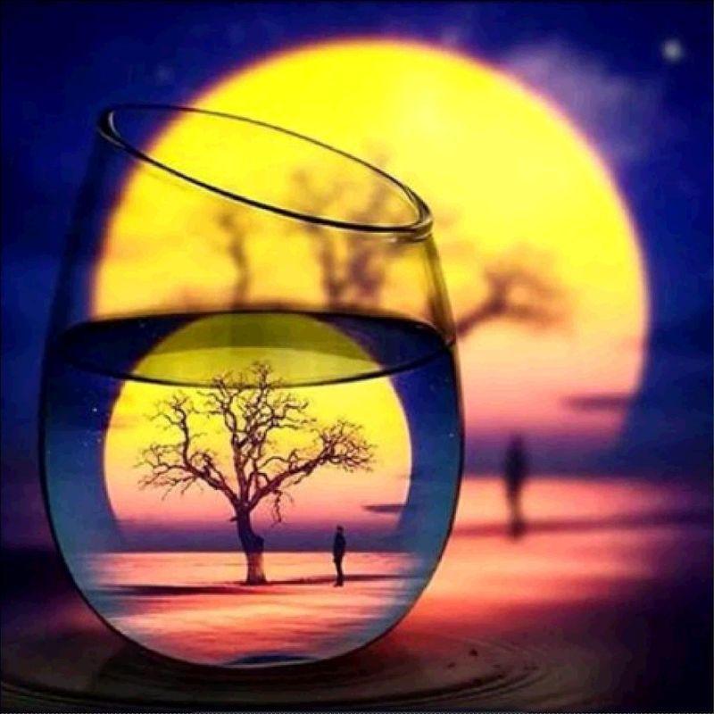 5D Алмазная картина Diy Кубок Пейзаж Полный круг Алмазная картина Мозаика Вышивка крестиком Украшение дома Подарок на праздник