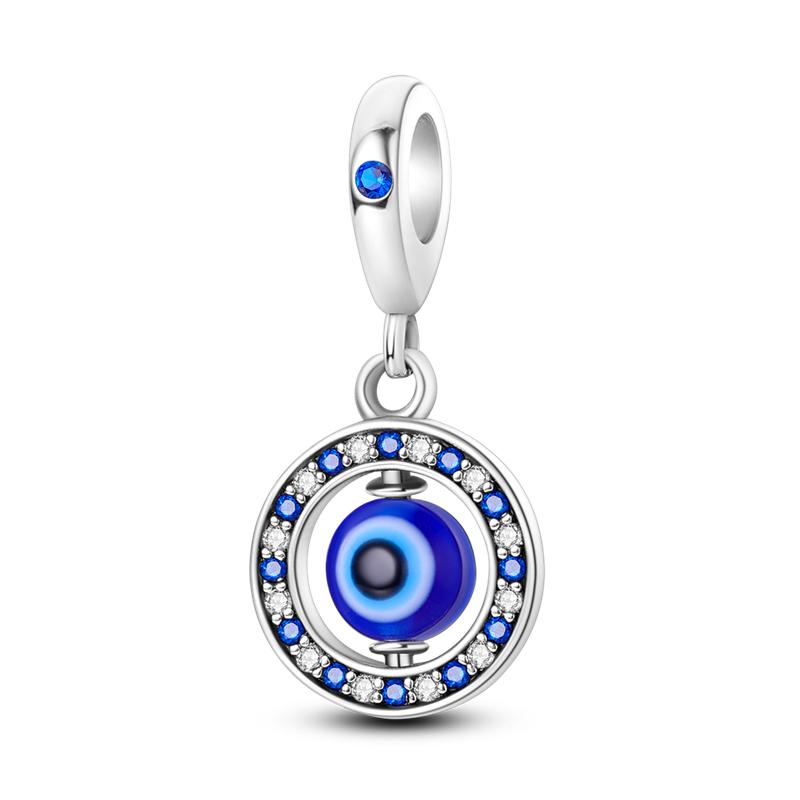 Blue Plane Devil'S Eye Charm Beads Original Charms Plata Copper Moon Cute Cat Pendants Fit Bangle Bracelet Diy Jewelry