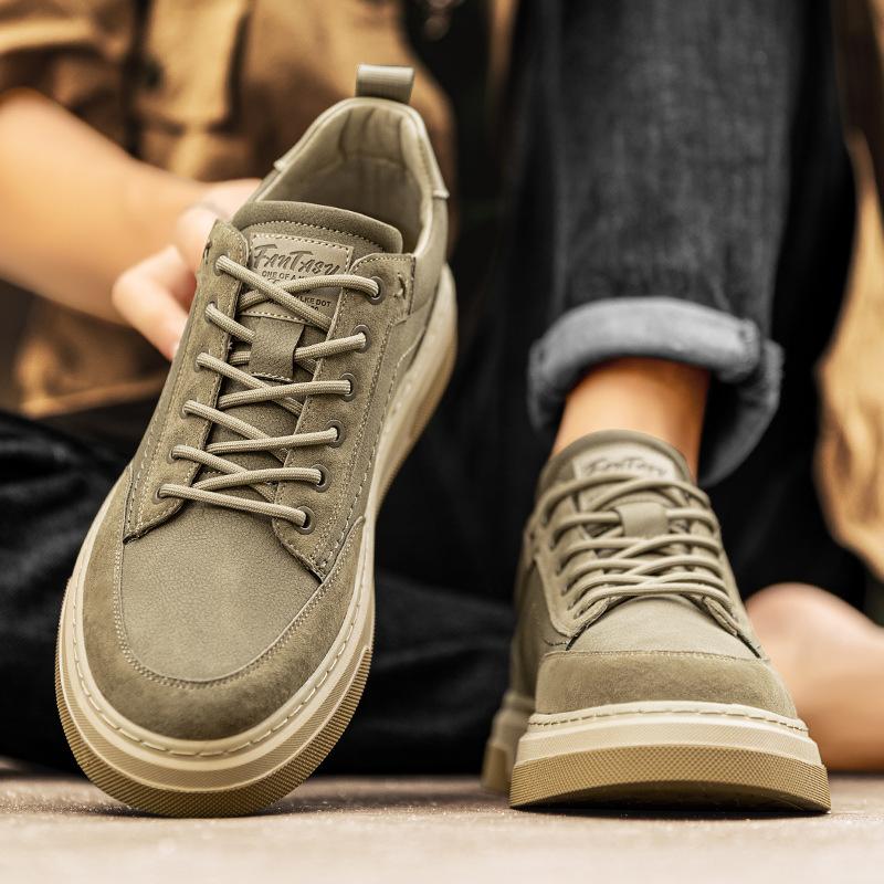 Men's Shoes Outdoor Casual Thick Soled Retro Workwear Board Low Cut Trendy