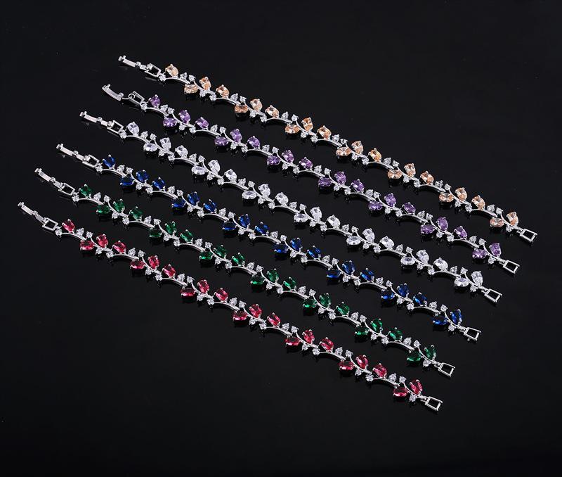 Корейская мода 18K Позолоченный белым золотом циркониевый браслет для женщин