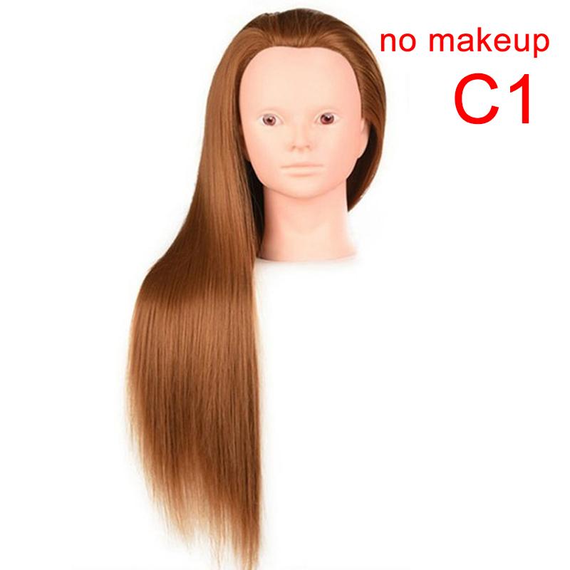 Голова манекена с волосами для укладки, окрашивания, стрижки, парикмахерская тренировочная голова