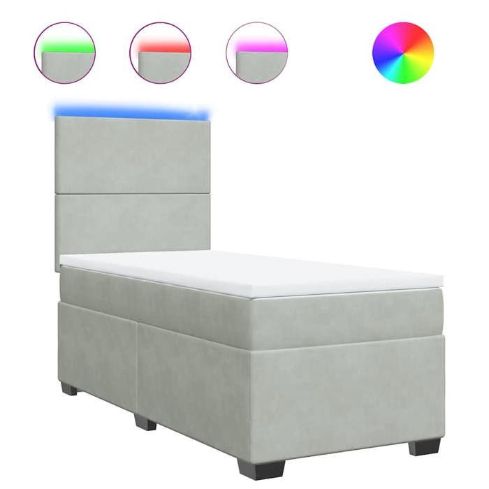Maison Exclusive - Sommier à lattes de lit et matelas Gris clair 100x200cm Velours