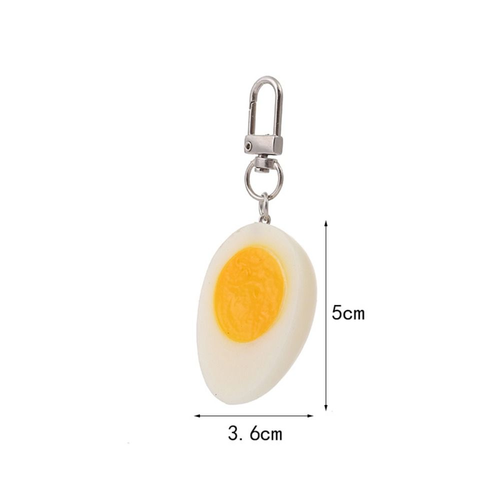Gift Funny Boiled Egg Keychain Exquisite Fashion Simulation Food Keyring Luxury Bag Hanging Pendant