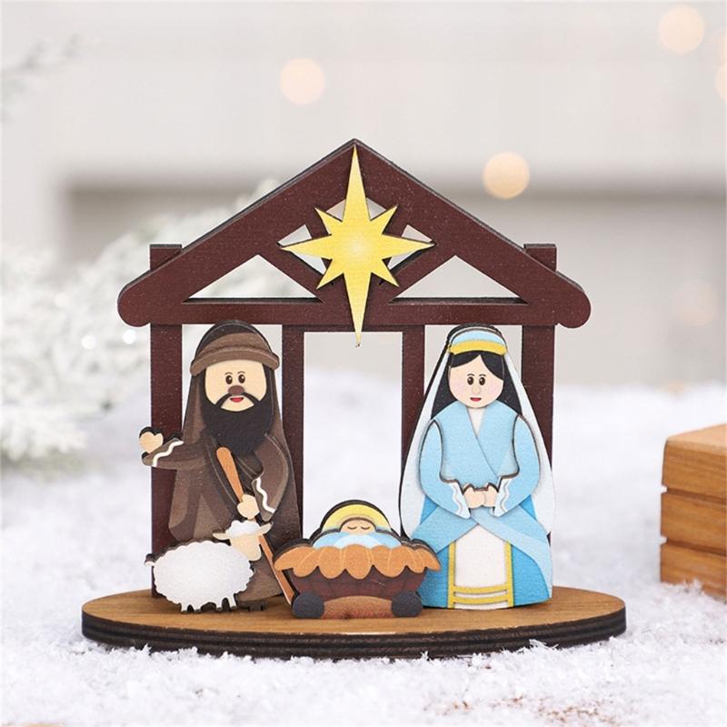 Мини Рождественский вертеп, набор для рождественских сцен, Рождественский набор, настольная табличка, религиозные сюжеты, фигурки для рождественского декора в помещении