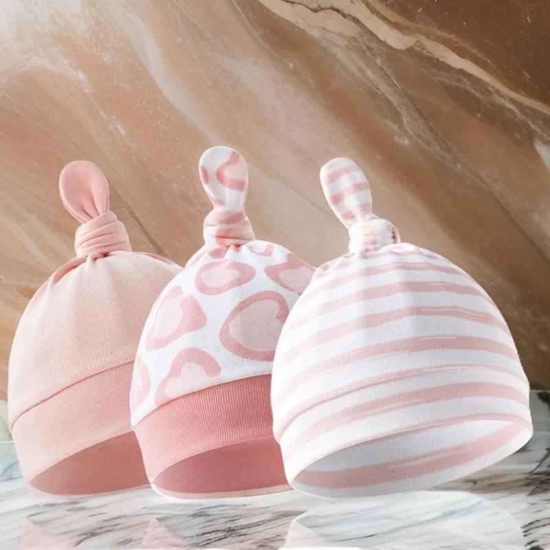 Breathable Baby Bonnet Hat Cotton Newborns Earflap Bonnet Fetal Caps Comfortable Headwear for 0 to 3 Months Unisex