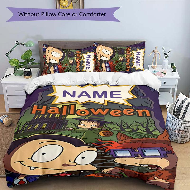 3pcs Rugrats in paris2 Cover Set - Personalized Name, HD Printed Bedding with 1 Cover and 2 Pillowcases - Perfect for Home Decor, Easy Care