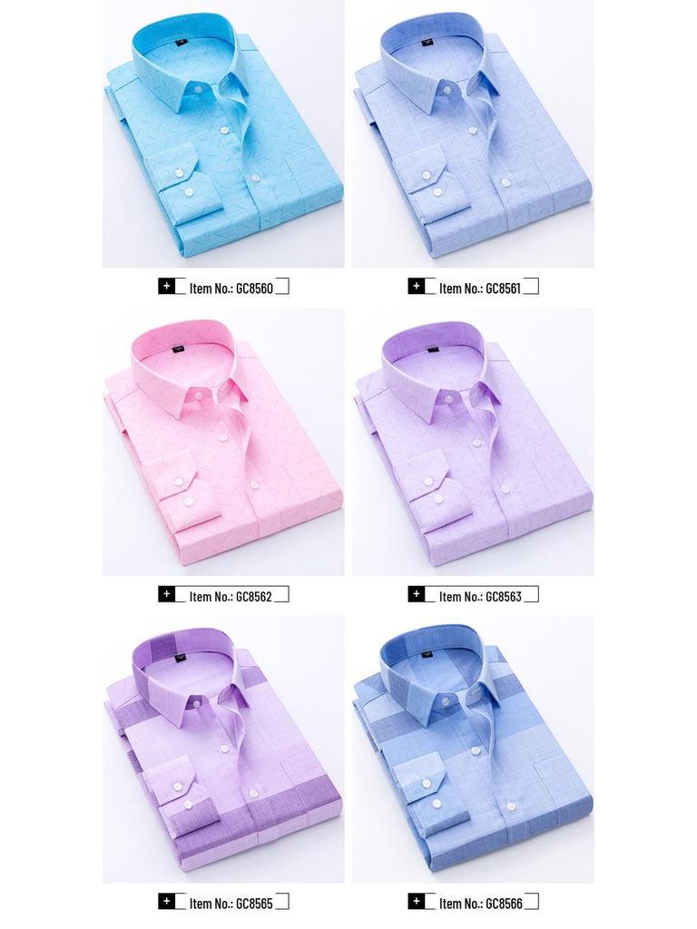 Мужская рубашка в клетку с длинным рукавом в деловом стиле для людей среднего и пожилого возраста