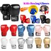 Kids Boxing Gloves Muay Thai Glove PU Leather Fitness Boxing Mittens Children Kickboxing Punching Training Hand Protector