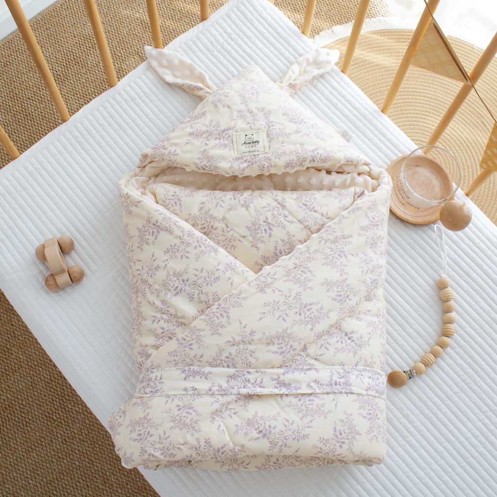 Двухслойная марлевая пеленка-конверт для новорожденного с принтом, длинными ушками, одежда для роддома, одинарная, для новорожденного, плотная