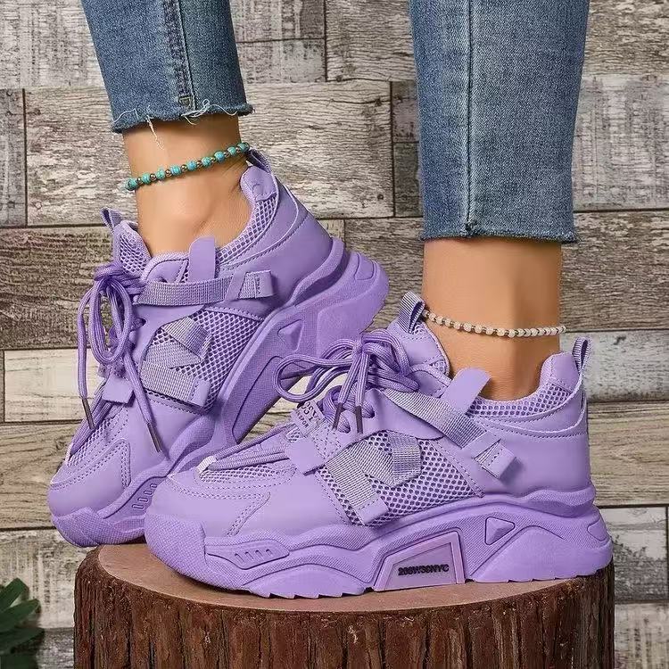 Модные женские кроссовки с сетчатым лоскутным узором на шнуровке на плоской подошве для прогулок на открытом воздухе, женские весенние и осенние удобные дышащие кроссовки для женщин