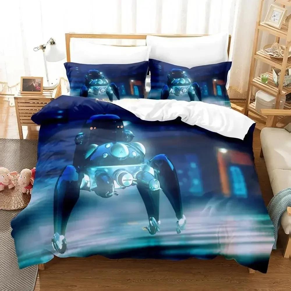 Комплект постельного белья Ghost In The Shell Single Twin Full Queen King Size Bed Set Adult Kids Bedroom Duvetcover Sets 3D Anime Bed Shelf Set