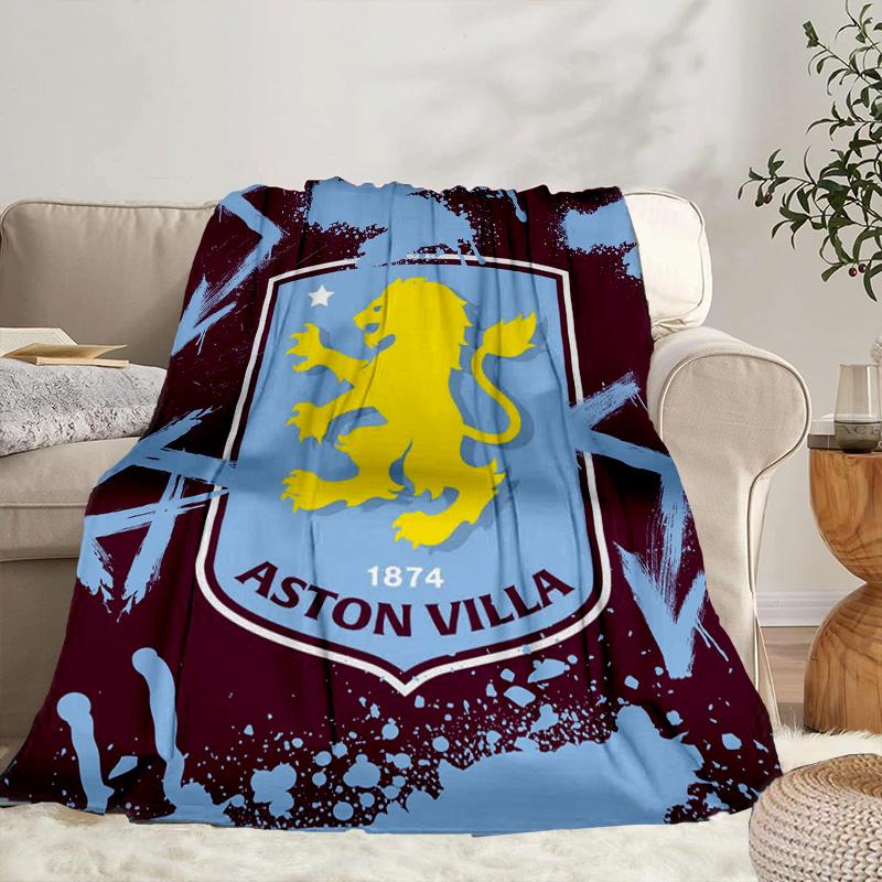 Aston Villa Crest Design Portable Blanket/Soft Blanket Bedding Blanket Suitable for Travel Camping Living Rooms Offices Sofas Fan Gifts