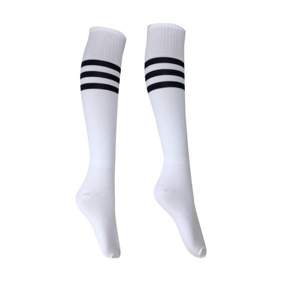 1 пара носков средней длины, полосатые, нескользящие, высокоэластичные, впитывающие пот, футбольные чулки для болельщиков, детские гольфы, спортивные носки для школьных игр