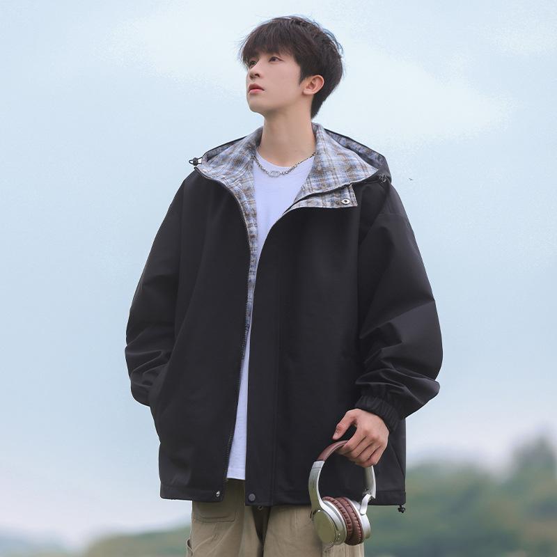 American Plaid Jacket for Men and Women In Spring and Autumn New Loose Casual Waterproof Windproof Charge Jacket