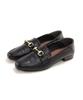 Sesto Babouche Wooden Heel Square Toe Traditional Loafer Size Women's Pumps, 23.0cm, Black, DWP4601-BLK-230