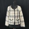 Rojita Tweed No Collar Jacket Women’s S-M White Black Check(USED)