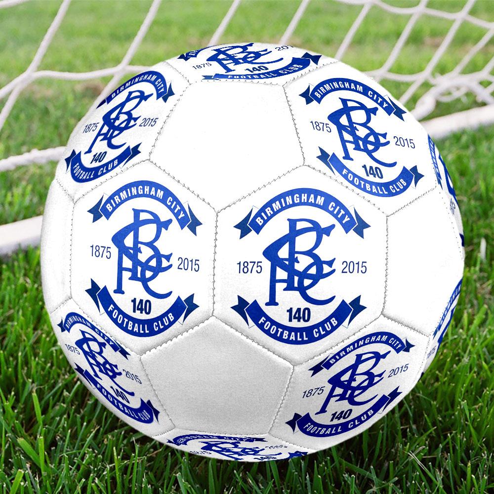 Birmingham City FC Size 5 Soccer Ball, Machine-Stitched PVC, Durable & High Bounce, All Ages Fit, fan merchandise, matches & outdoor use.