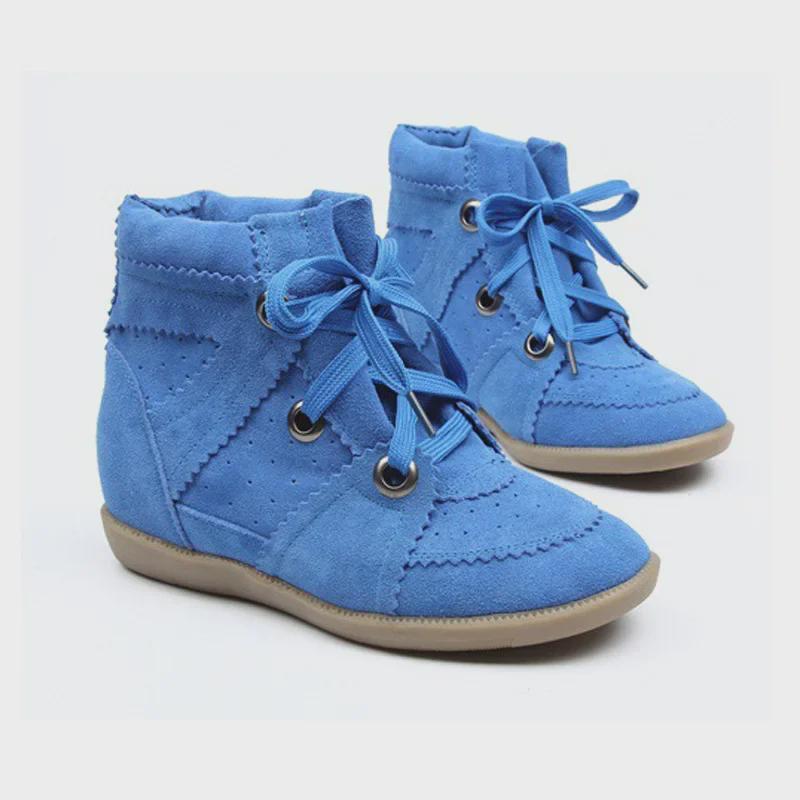 Женские туфли WISHLAZADA из коровьей кожи в уличном стиле с увеличенной высотой 5,5 см