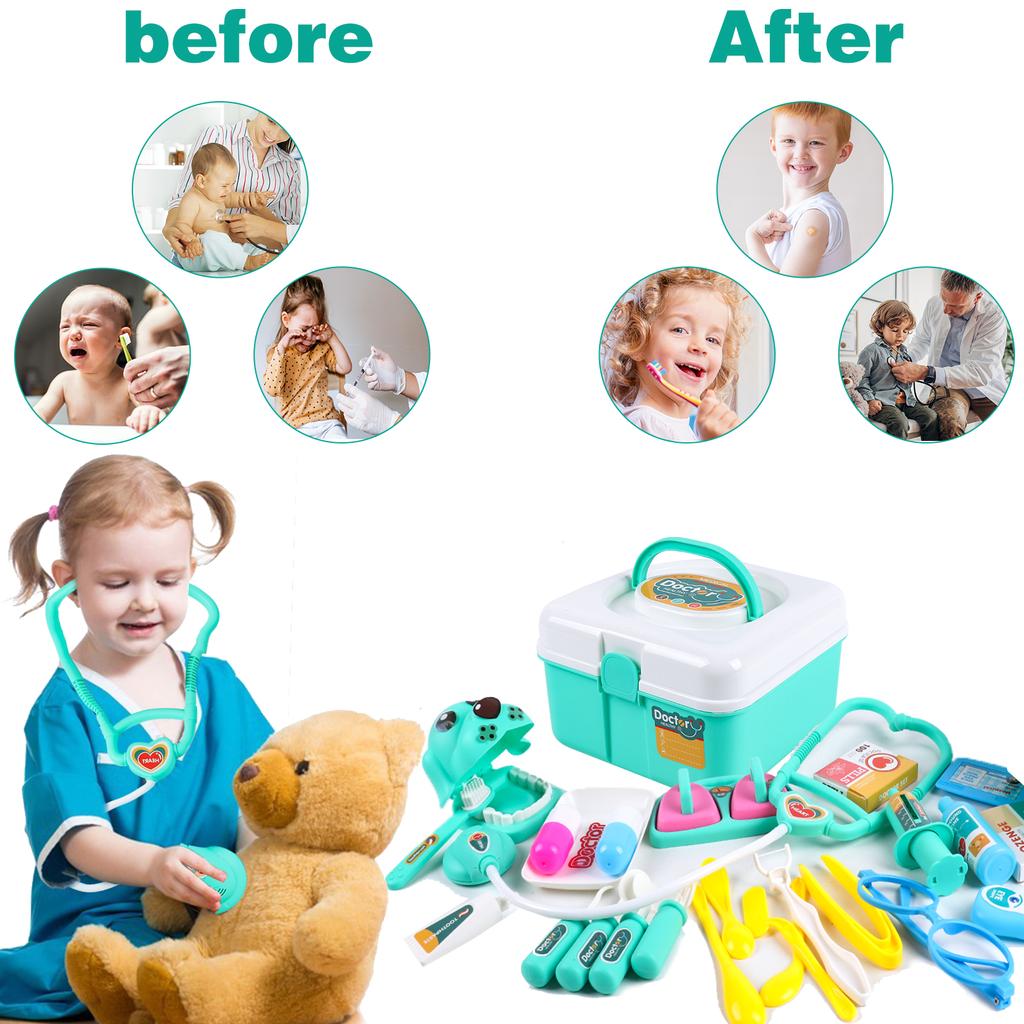 Набор игрушек «Доктор», 27 шт., игрушка «Доктор», ролевая игра, стетоскоп «Доктор» с коробкой для хранения, игра для родителей и детей, дети развивают познавательные способности для возраста 3+
