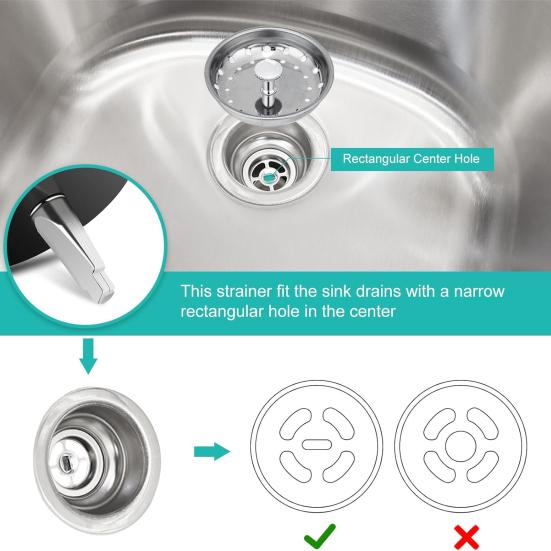 2 шт. крышки для раковины, фильтр из нержавеющей стали, противозасоряющийся, с центральной ручкой, резиновая пробка, нижняя часть, кухонный фильтр двойного назначения, сливной фильтр для раковины, пробки для слива раковины