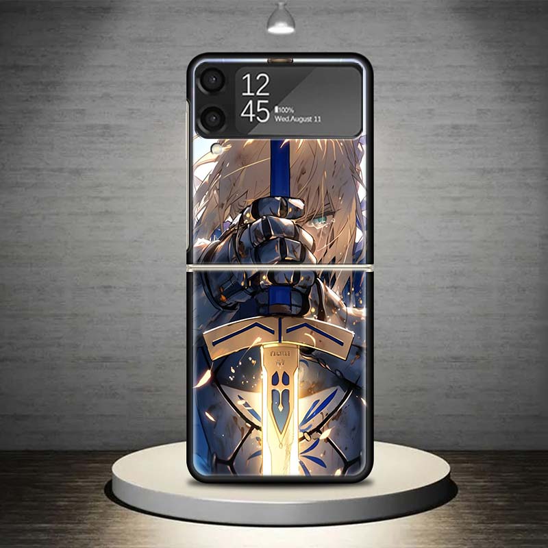 Чехол для телефона Saber из Fate Zero Stay Night для Samsung Galaxy Z Flip 7 6 5 4 3 5G Ударопрочный чехол Z Flip7 Flip6 ZFlip5 Flip3 Flip4 L