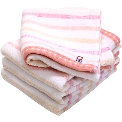 Полотенце Imabari Сертифицированное полотенце для лица Hiorie Border Jacquard Lyric Набор из 4 штук Розовое Сделано в Японии Бренд Imabari Быстросохнущий хлопок Хлопок 100%