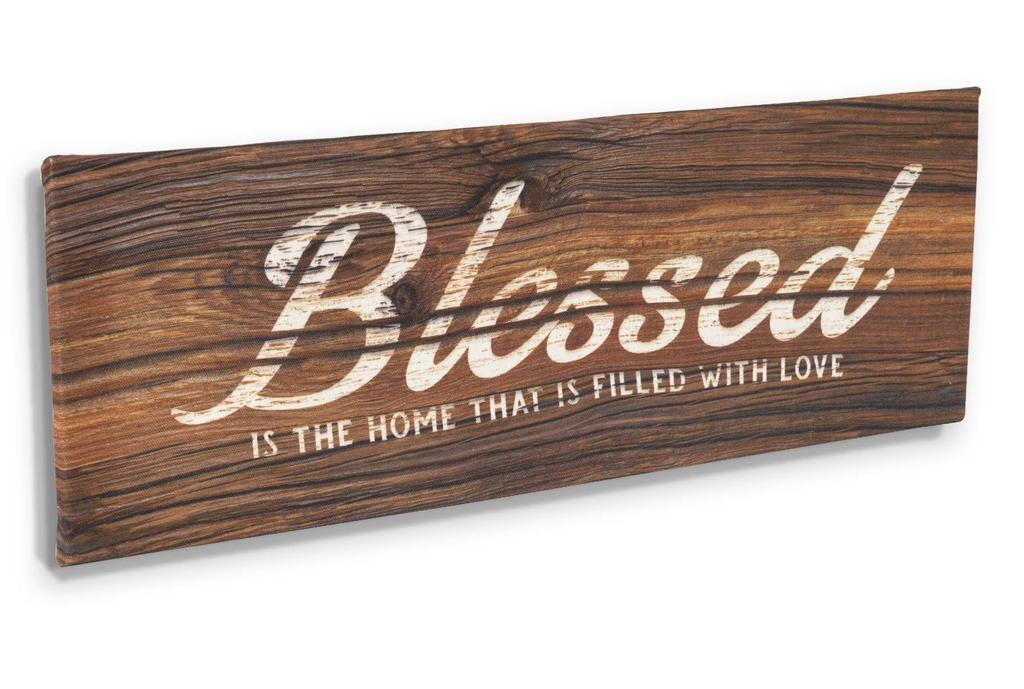 Inkdotpot Натянутый холст с цитатами Декор для стен, Благословен дом, наполненный любовью Декор для стен-twoRustic Wall Art Sign