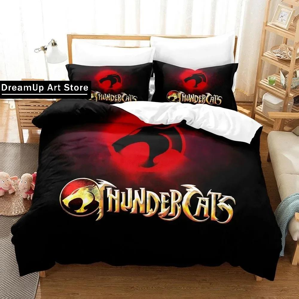 Постельное белье Thundercats Односпальное Полуторное Двуспальное Queen King Размер Постельный комплект Взрослая Детская Спальня Комплекты с пододеяльником 3D Печать Аниме Комплект постельного белья