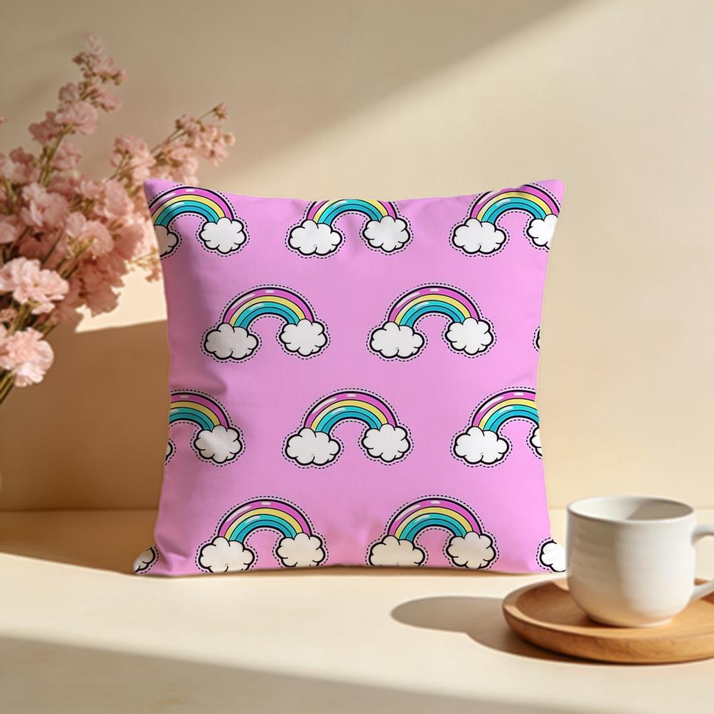 Vibrant Rainbow Cushion Cover Soft Pillow Cases for Home Bedroom Living Room Sofa