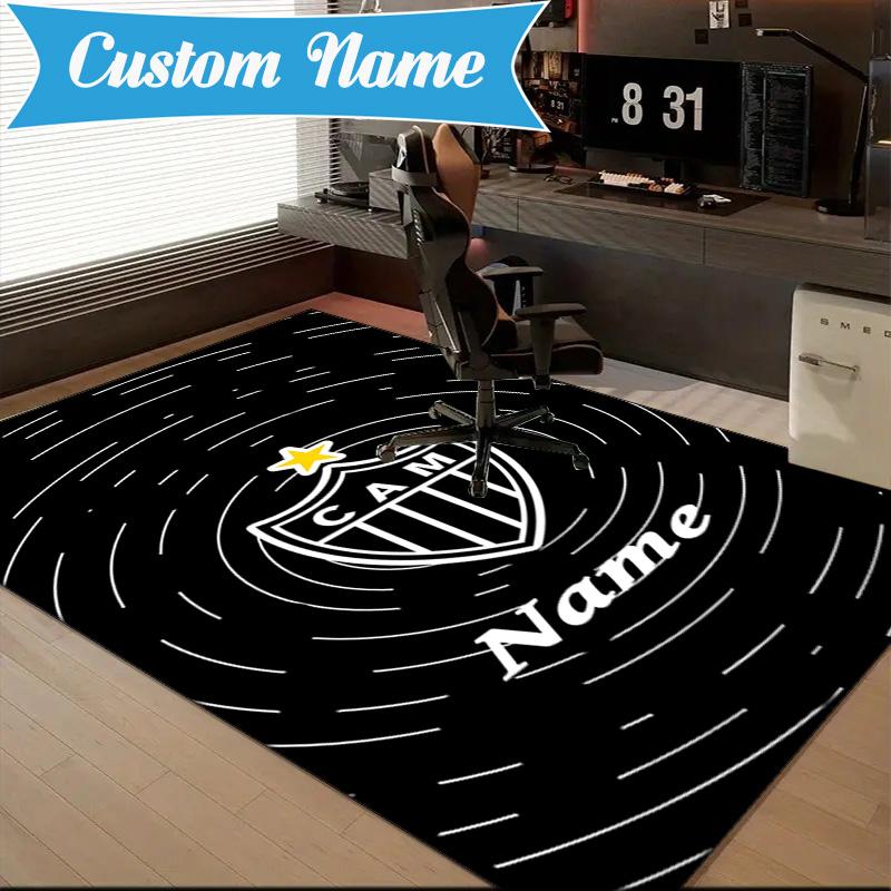 Custom Name Cam Abstract Artwork Rug Game Carpet, Floor Mat for Bedroom Living Room Entryway Rug, Home Decor Idea Gift for Christmas birthday