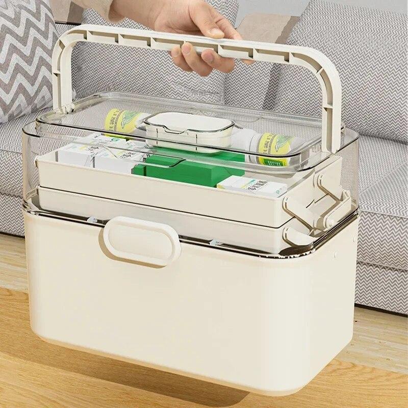 Домашняя аптечка, большая вместительная медицинская аптечка, медицинский многослойный ящик для экстренного хранения лекарств, семейный чемодан