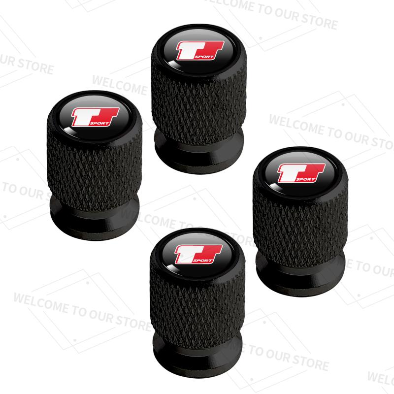 4pcs/1set For Toyota T Sport Logo Hilux Yaris Prius Supra Auris Verso Car Valve ML53 Caps Wheel Tires Air Tyre Stem Protective Cover