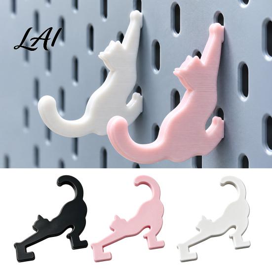 No Drill Pegboard Hooks Cat Hooks 3D Printed Cute Kitty Lover Gift Idea Decorative Hangers for Craft Room Home Office Small Tool Organizer