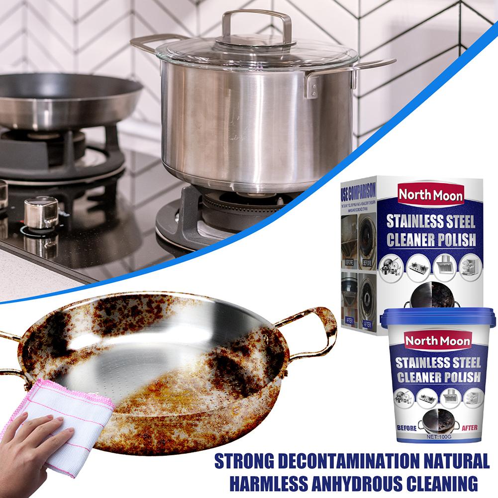 Мощная паста для чистки посуды из нержавеющей стали, бытовое чистящее средство для кухни, мытье днища кастрюль, очистка кухонных принадлежностей от грязи
