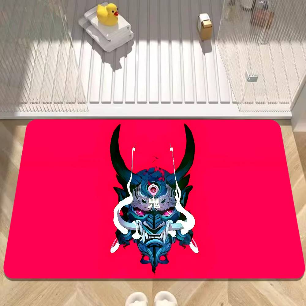 C-Киберпанк Самурай Логотип Коридорный Ковер Моющийся Нескользящий Коврик для Зоны Дивана и Кресел в Гостиной Кухонный Коврик Входной Коврик Ковер