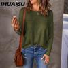Autumn and Winter White Long-sleeved Sweater Women's Casual All-over Sweater Top